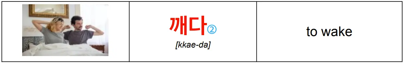 korean_word_깨다_meaning_wake